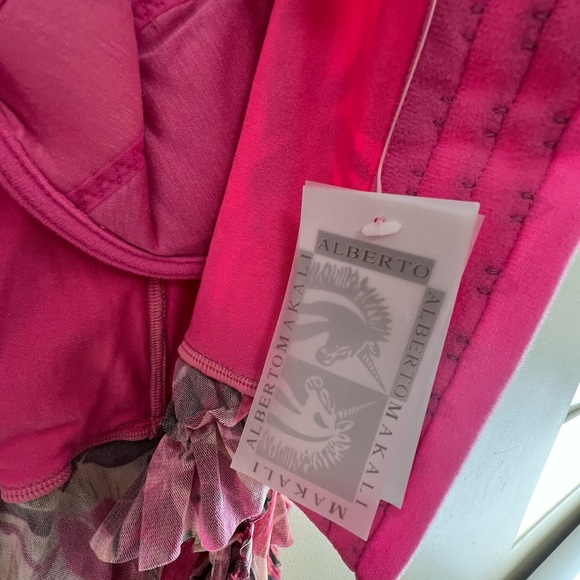 VINTAGE NWT Albert Makali Floral Pink Ruffle Women's Corset Top Originally $265 - Picture 11 of 14